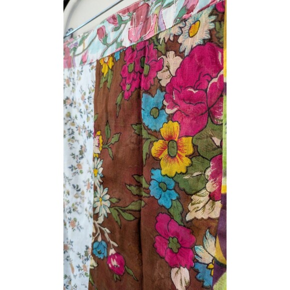 Art Studio Company Sari Cotton Wrap Skirt Handmade Patchwork Colorful Floral NWT - Picture 5 of 9